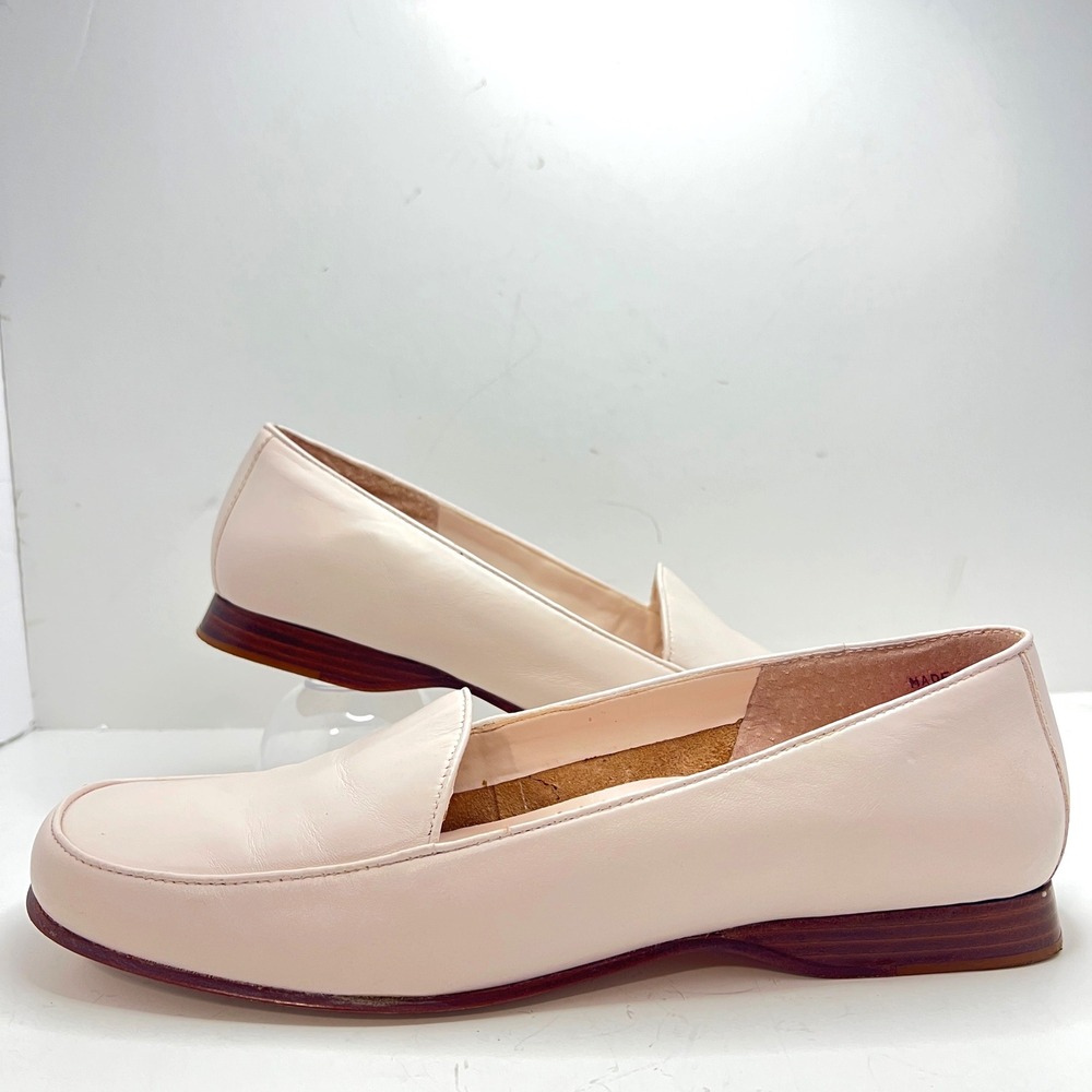 Bass Kazia Women Blush Pink Leather Loafers Size 9M Made in‎ Brazil Low Heel